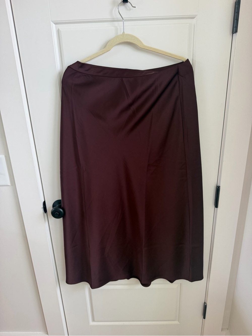 Elegant chocolate silk skirt